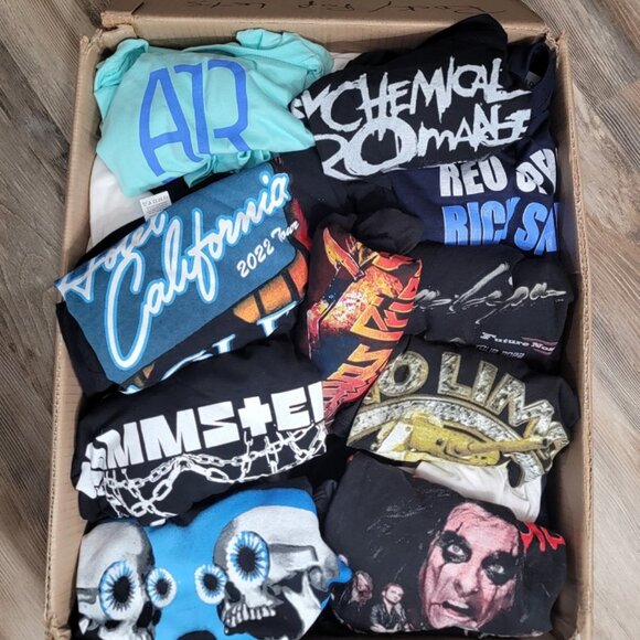 Rock/Pop Music Shirt Lot Mystery Box -Misc Sizes 10Pc Lot - Misc Artist, Ban… - Picture 1 of 2